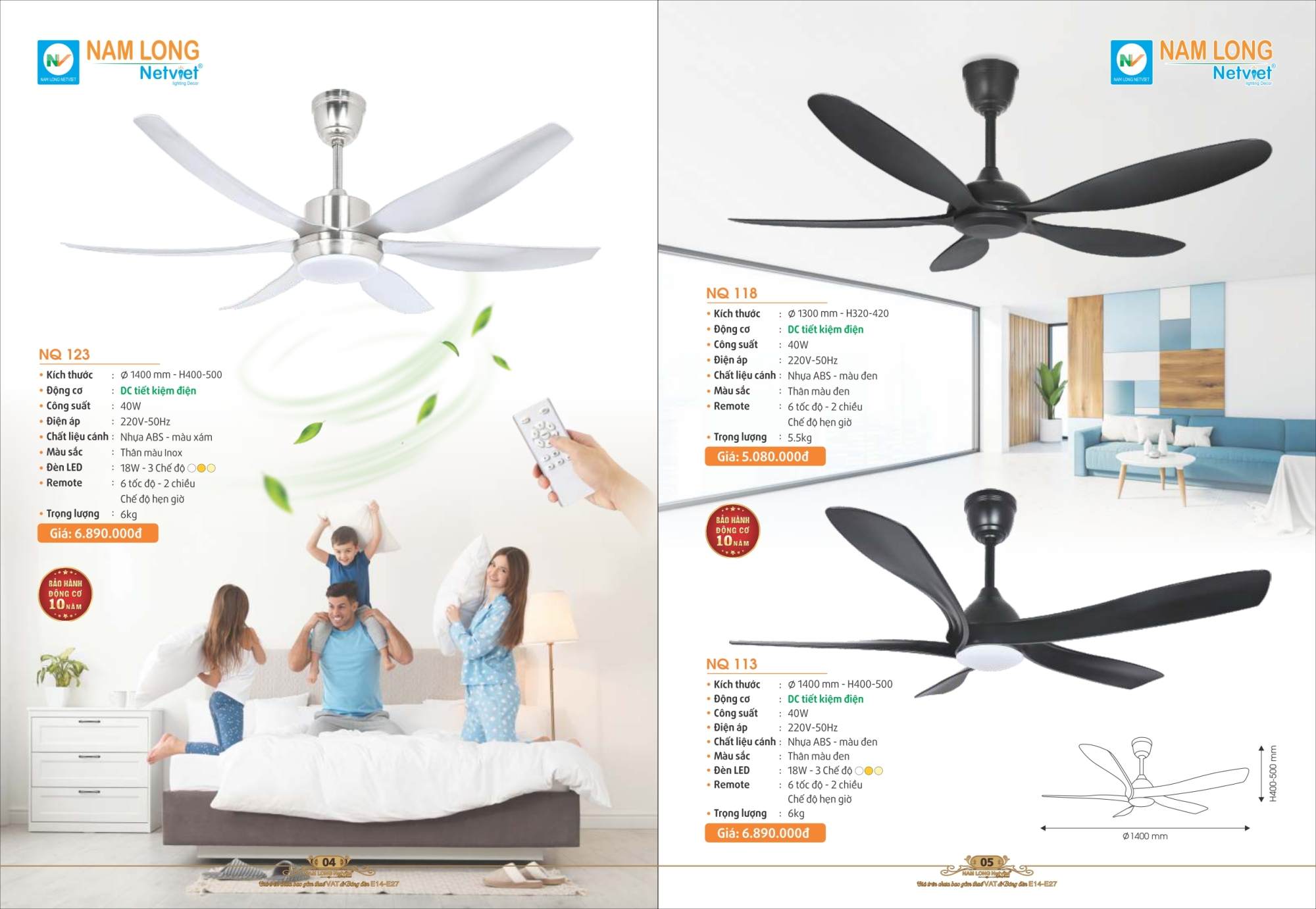 Bảng giá đèn trang trí Nam Long